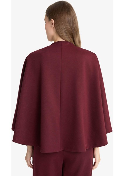 Regular Fit Bisiklet Yaka Cepli Pelerin Hırka F3686AX25AU