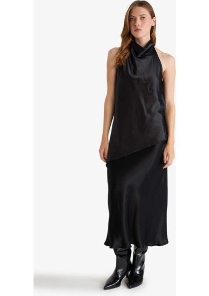 Regular Fit Degaje Yaka Saten Kolsuz Bluz G2999AX25AU fiyatları
