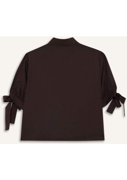 Regular Fit Bağlama Detaylı Poplin Uzun Kollu Gömlek F9139AX25WN modelleri