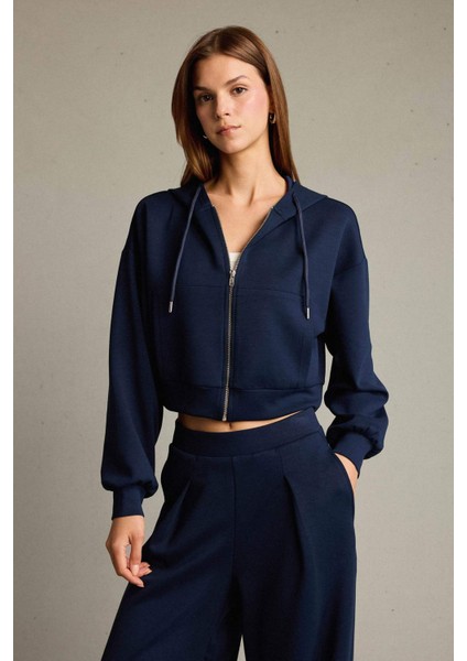 Kapüşonlu Modal Fermuarlı Sweatshirt G2915AX25AU modelleri