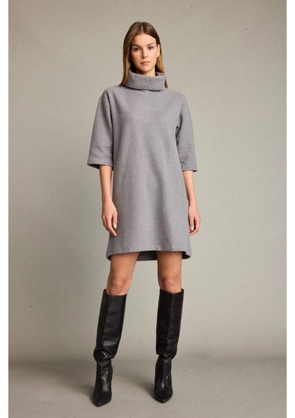 Balıkçı Yaka Yarım Kollu Mini Elbise G3793AX25WN