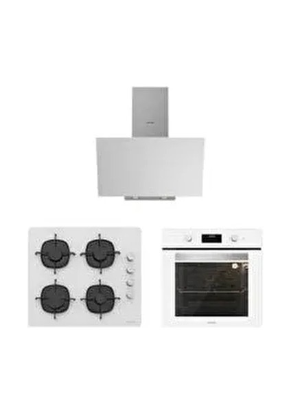 Beyaz Cam Ankastre Set ( 3481 Flam - CS5335W02 - BO6502W02 )