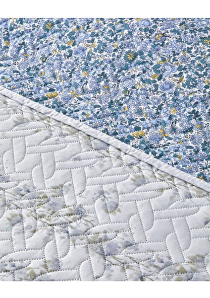 Blossom Stripe Çok Amaçlı Tek Kişilik Yatak Örtüsü Takımı 160X220 cm Mavi modelleri
