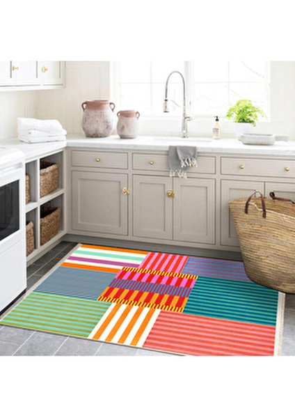 Yılmaz Koleksiyonu Çok Renkli Modern Çizgiler Kreatif Dokuma Taban Dekoratif Halı YILMAZ36 modelleri