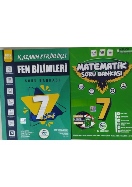 Av Yayınları 7. Sınıf Matematik Soru Bankası+Fen Bilimleri Kazanım Etkinlikli Soru Bankası