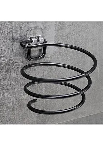 Yapışkanlı Siyah Banyo Fön Makinesi Düzenleyicisi | Şık Tasarım | Kolay Montaj