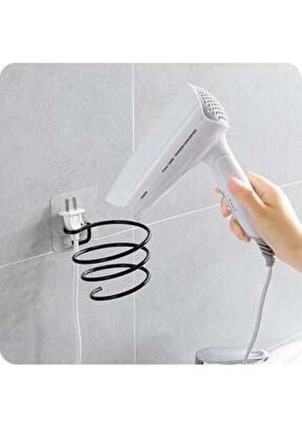 Yapışkanlı Siyah Banyo Fön Makinesi Düzenleyicisi | Şık Tasarım | Kolay Montaj fiyatları