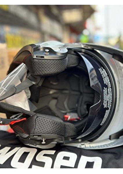 Nardo Gri Kask Çeneden Açılır / Çelik Mekanizmalı / Güneş Gözlüklü + Buff