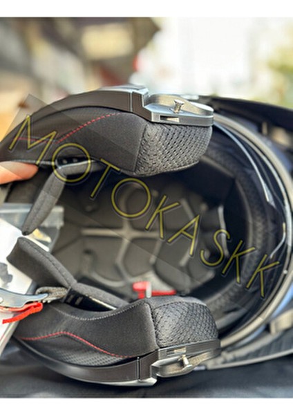 Nardo Gri Kask Çeneden Açılır / Çelik Mekanizmalı / Güneş Gözlüklü + Buff