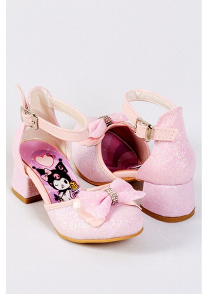 Kız Çocuk Kromi Baskılı Topuklu Ayakkabı, Kız Çocuk Abiye Ayakkabı indirimleri