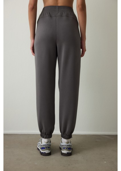 Antrasit Yüksek Bel Dikiş Detaylı Modal Jogger modelleri