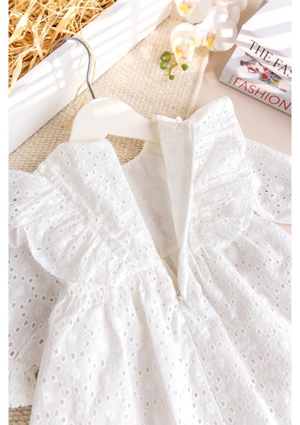 Fisto 100% Pamuk Şık Kız Bebek Elbise Mevlüt Elbisesi Ekru fırsatları