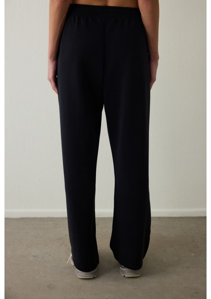 Siyah Yüksek Bel Modal Düz Paça Pantolon fırsatları