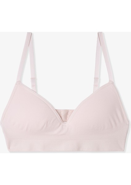 Pembe Kız Çocuk Dikişsiz Pedli Balensiz Alıştırma Sütyeni