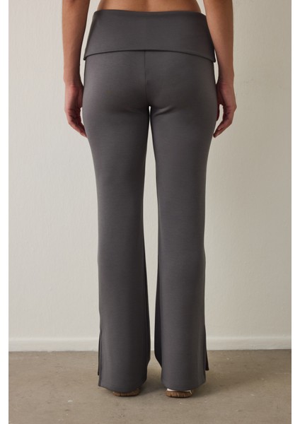 Gri Orta Bel Ispanyol Paça Modal Eşofman Altı modelleri