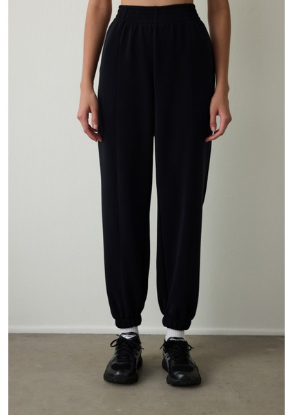 Siyah Dikiş Detaylı Yüksek Bel Modal Jogger fiyatları