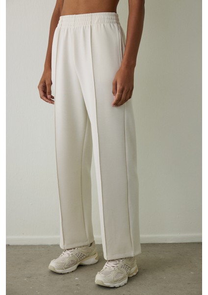 Bej Modal Yüksek Bel Düz Paça Pantolon fiyatları