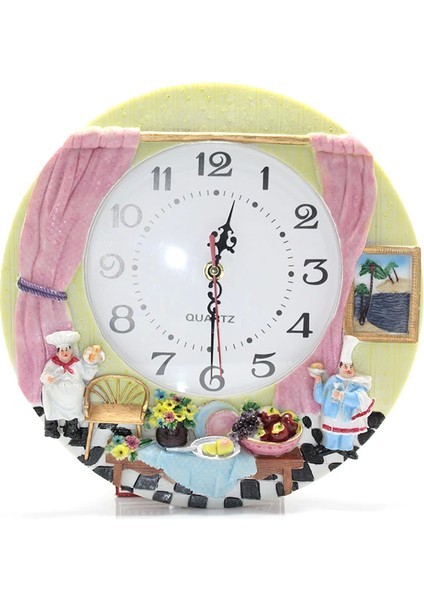 Duvara Asmalı Aşcı Tasarımlı Polyester Saat ALK1538 - Lisinya