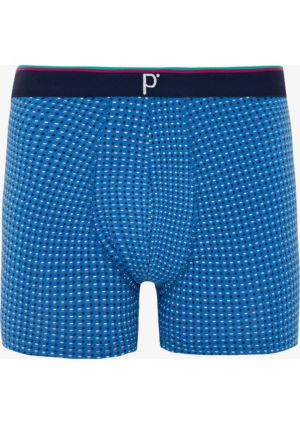 Mavi Ekoseli Erkek Organik Logolu 3'lü Boxer fırsatları