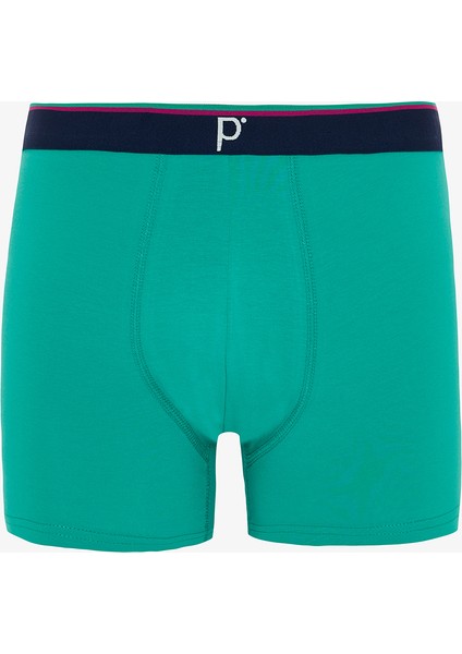 Mavi Ekoseli Erkek Organik Logolu 3'lü Boxer indirimleri