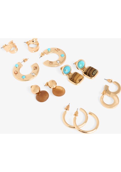 Altın Rengi Lucia 6'lı Küpe Seti fiyatları