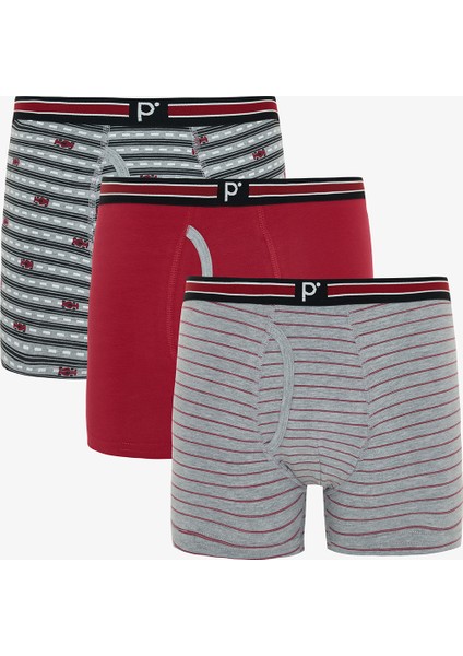 Erkek Red Dots Puantiye Desenli Organik 3'lü Boxer