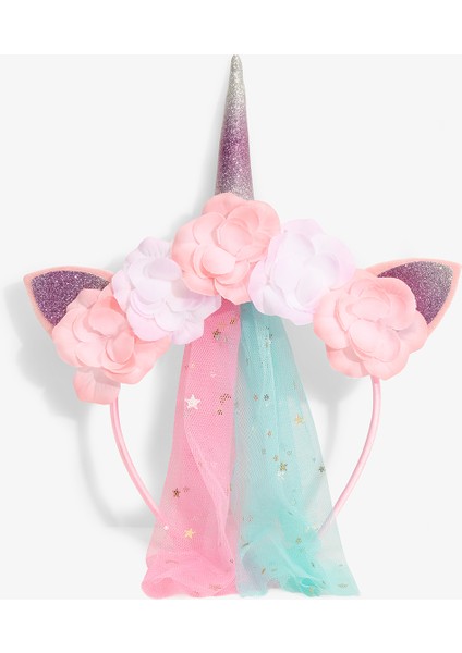 Renkli Kız Çocuk Unicorn Taç