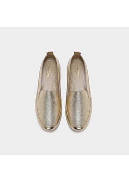 Roxıe-Tr - Hakiki Deri Gold Kadın Loafer