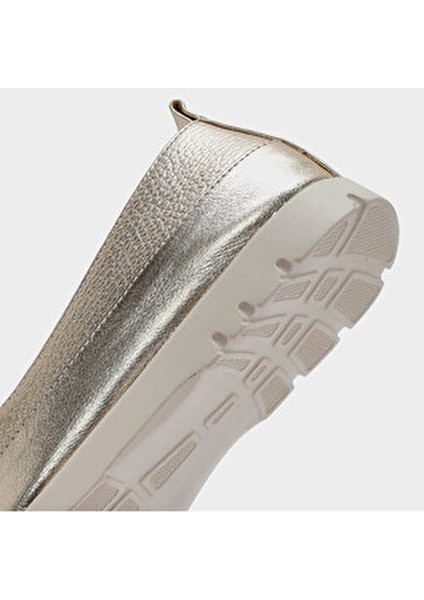 Roxıe-Tr - Hakiki Deri Gold Kadın Loafer