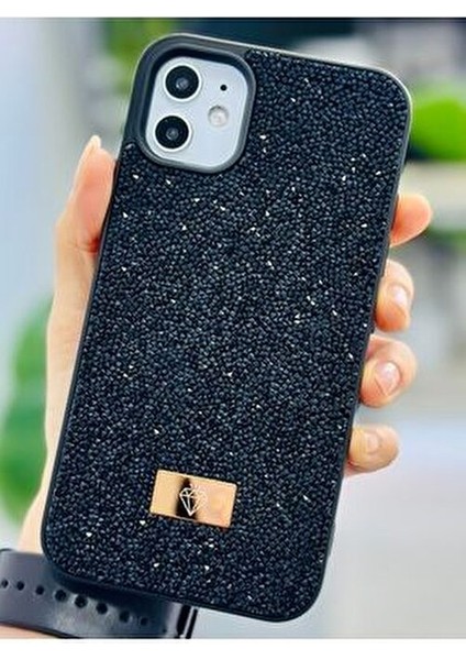 Iphone 12 ve 12 Pro Uyumlu Elmas Tasarımlı Taşlı Işıltılı Parlak Pırlanta Silikon Kılıf