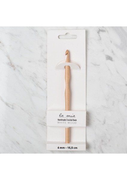La Mia Whitewood 6 mm 15.5 cm Ahşap Yün Tığ