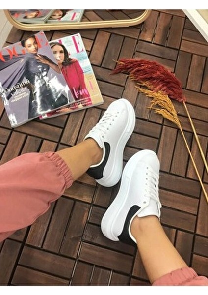 Kadın Erkek Unisex Bağcıklı Deri Yüksek Tabanlı Rahat Günlük Spor Ayakkabı Sneaker fiyatları