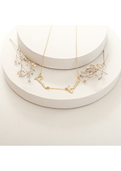 925 Ayar Gümüş Kaplama Veya 2'li 3'lü 4'lü Isimli Kolye-18 Ayar Altın Kaplama El Yazısı Çoklu Isim fiyatları