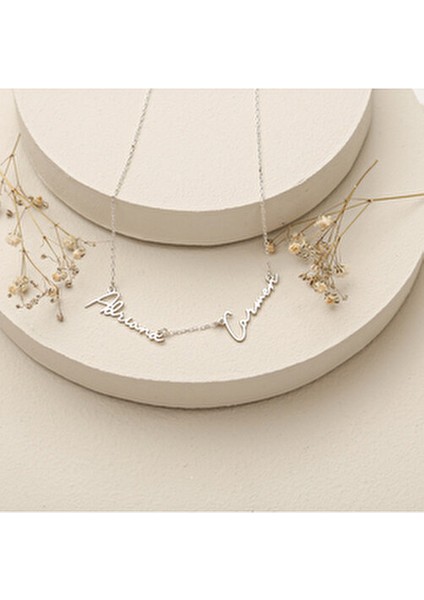 925 Ayar Gümüş Kaplama Veya 2'li 3'lü 4'lü Isimli Kolye-18 Ayar Altın Kaplama El Yazısı Çoklu Isim modelleri