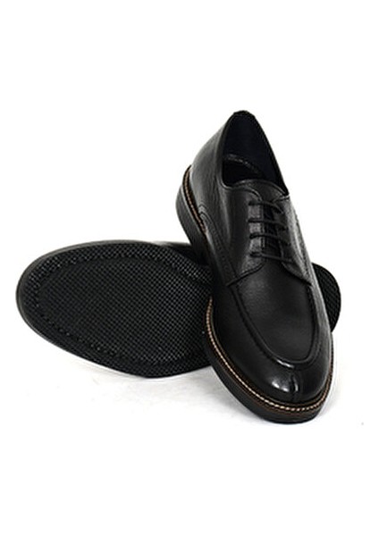 Hakiki Deri Siyah Casual Erkek Ayakkabı Bağcıklı Termo Taban - 23201 fırsatları