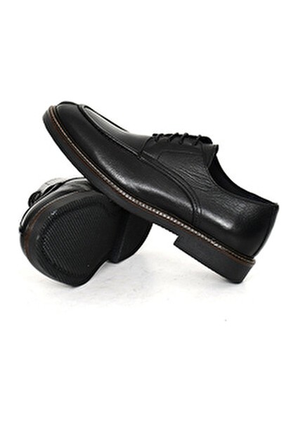 Hakiki Deri Siyah Casual Erkek Ayakkabı Bağcıklı Termo Taban - 23201 indirimleri
