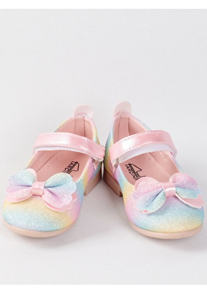 Fiyonklu, Cırtlı, Gökkuşağı Kız Çocuk Babet (Dar Kalıp 1 Numara Büyük Alınız!) modelleri