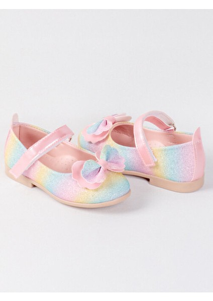 Fiyonklu, Cırtlı, Gökkuşağı Kız Çocuk Babet (Dar Kalıp 1 Numara Büyük Alınız!) indirimleri