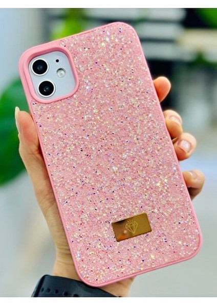 Iphone 12 ve 12 Pro Uyumlu Elmas Tasarımlı Taşlı Işıltılı Parlak Pırlanta Silikon Kılıf modelleri