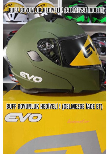 Çene Açılır Güneş Vizörlü Kask