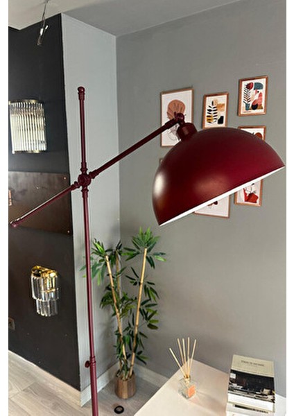 Vişne Çürüğü Lambader Hareketli Başlık Modern Dekoratif Metal Oturma Odası Çalışma Odası Zemin