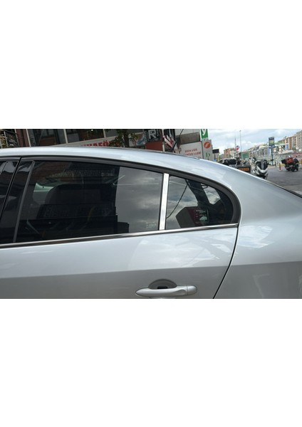 Renault Fluence 2010-2018 Uyumlu Kapı Cam Direği Kelebek 2 Parça Krom Paslanmaz Çelik Cam Direk