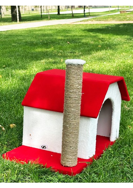 Tırmalamalı Kedi Evi 50CM x 35CM x Yükseklik 38 cm
