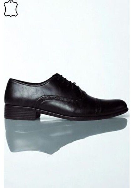 Klasik Fantazi Bağcıklı Erkek Ayakkabı Ortopedik Kauçuk Tabanlı Suni Deri Siyah fiyatları