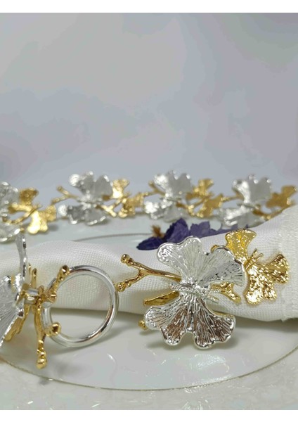 6 Lı Peçete Yüzüğü 6 Lı Peçete Halkası Kelebek