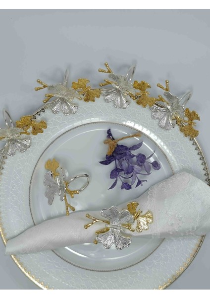 6 Lı Peçete Yüzüğü 6 Lı Peçete Halkası Kelebek indirimleri