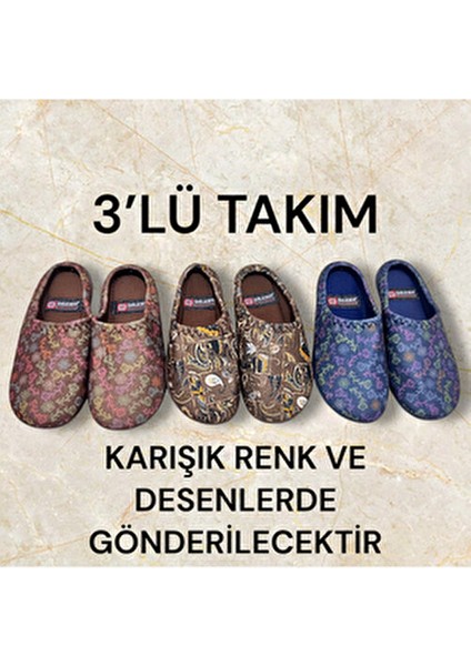 Kadın Ev Terlik ( 3lü Set ) Halı Terliği Zenne Gezer Gondol Kadın Terlik fırsatları