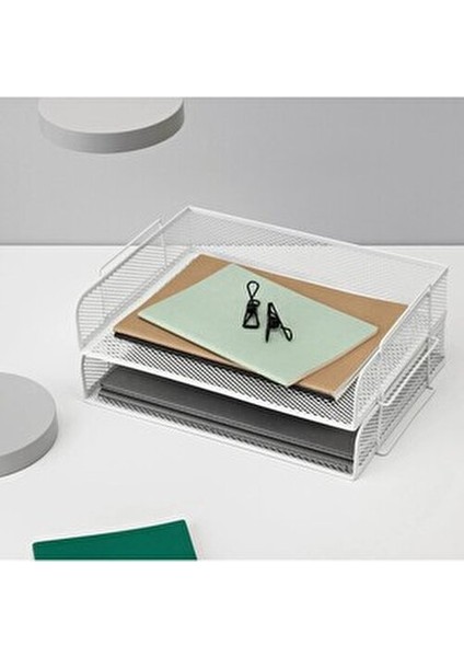 Metal Evrak Rafı 34X24X7 cm 4'lü Set Katlı Dosyalık Beyaz Raf Çelik Dosyalama fiyatları