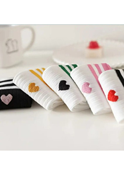 5 Çift Çizgili Tenis Çorap Fitilli Çorap Kalpli Çorap Tenis Çorap indirimleri