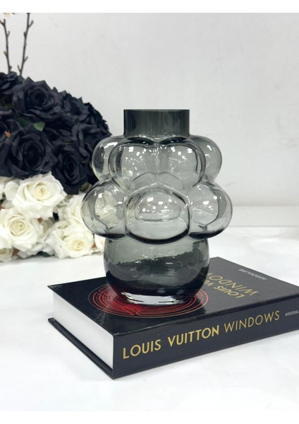 Bubble Cam Vazo Küçük 24 cm Açık Gri